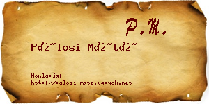 Pálosi Máté névjegykártya